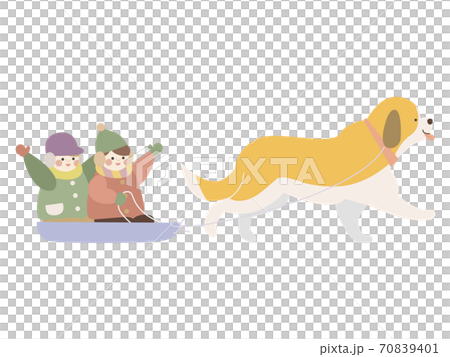 Dog sledding children Dog sledding children 70839401