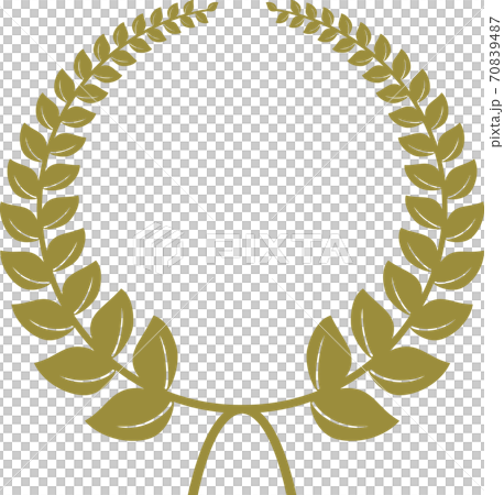 金單色月桂樹冠材料 插圖素材 圖庫