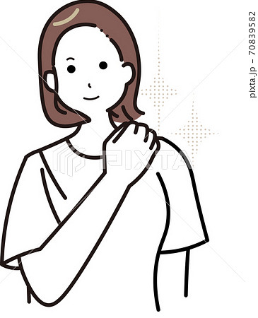 肩をマッサージする女性のイラスト素材 70839582 Pixta