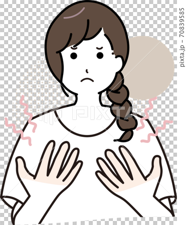 手が痛い女性のイラスト素材 手が痛い女性のイラスト素材