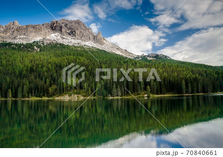 Beautiful view of famous dolomite mountain, Italy. 70840661