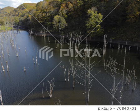 北海道 赤井川村 落合ダム（空撮） 70840701