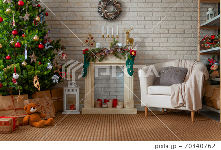 room decorated for Christmas room decorated for Christmas 70840762