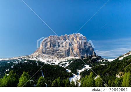 Beautiful view of famous dolomite mountain, Italy. Beautiful view of famous dolomite mountain, Italy. 70840862