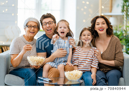 Happy family spending time together. 70840944