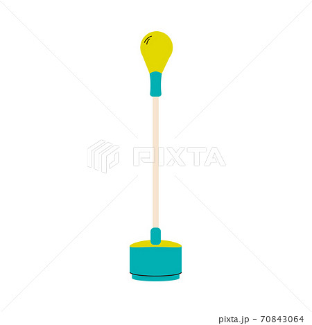 Punching bag for boxing strikes training, flat vector illustration isolated . 70843064