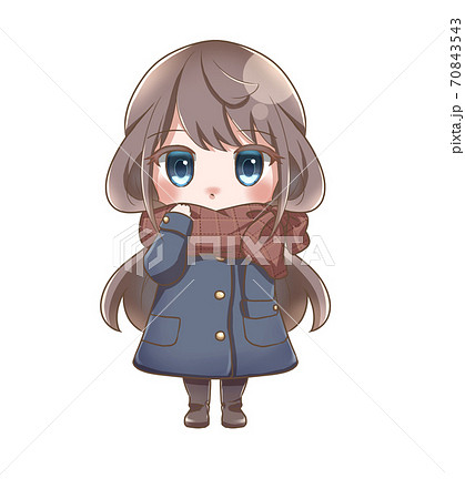 Girl With A Muffler Stock Illustration