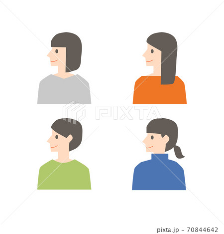 横向き女性 シンプル イラストのイラスト素材