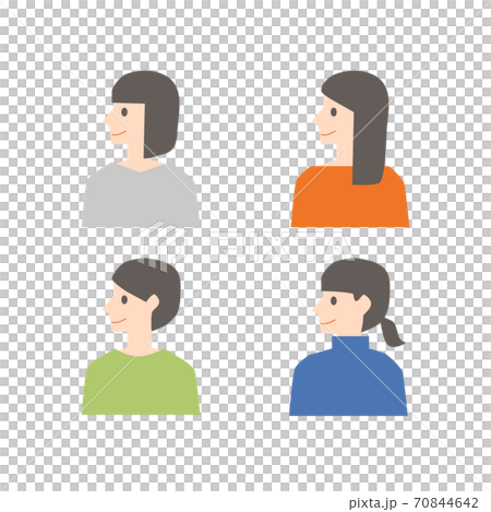 横向き女性 シンプル イラストのイラスト素材