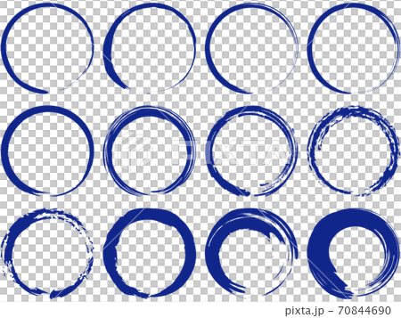 手描きの円 12種セット(青) 手描きの円 12種セット(青) 70844690