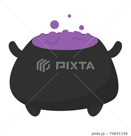 Halloween pot with violet potion vector isolated 70845146