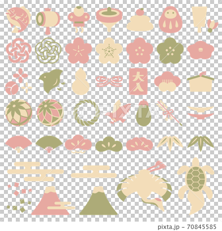 Happy New Year Material Lucky Icon Set 70845585
