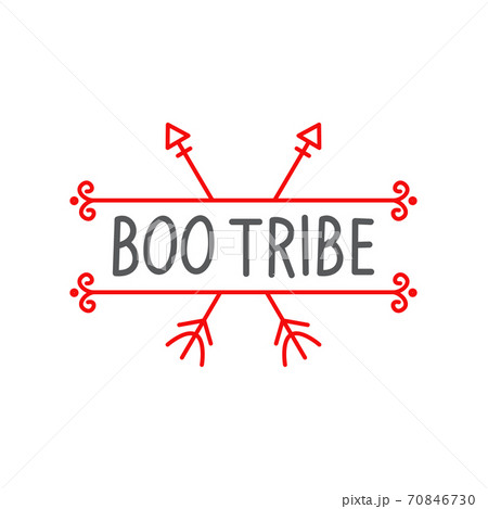 Boo tribe lettering design template, brush grunge, Halloween caligraphic word, vector illustration Boo tribe lettering design template, brush grunge, Halloween caligraphic word, vector illustration 70846730