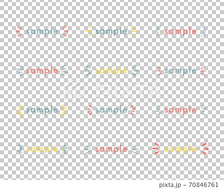 一套手繪裝飾插圖的注意標記/框架/框架/人物/裝飾/線條/意識/驚喜/處理 70846761