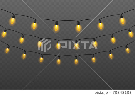 Christmas lights. Glowing lights for Xmas Holiday cards, banners, posters 70848103