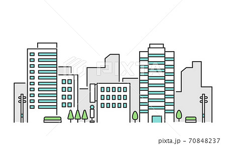 ビルやオフィスのある都市部の風景 イメージイラスト素材のイラスト素材