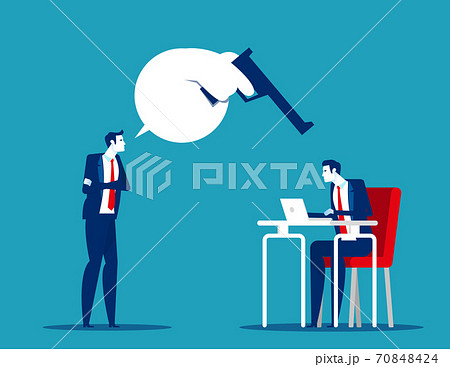 The gun pointed his head to worker. Hasten the job to finish quickly The gun pointed his head to worker. Hasten the job to finish quickly 70848424