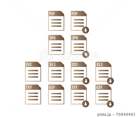 保存ファイルのベクターイラスト 画像ファイル ドキュメント ソフトウェアのアイコンのセットのイラスト素材