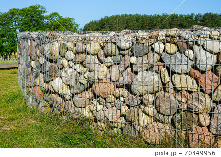 gabion stone fence