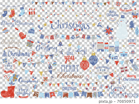 水彩聖誕節插圖和徽標 70850971