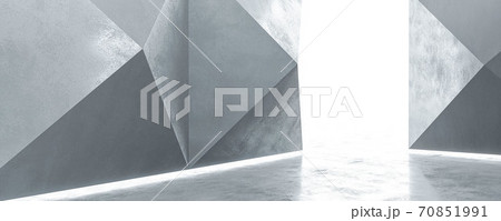 triangular abstract concrete architecture background 3d render illustration 70851991