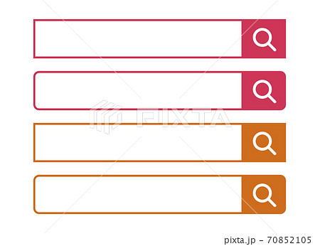 検索窓 検索バー 検索枠 検索ボタン 検索ボックス 虫眼鏡 アイコン 赤 オレンジのイラスト素材