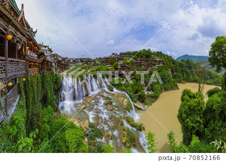 Furong ancient village and waterfall - Hunan China Furong ancient village and waterfall - Hunan China 70852166