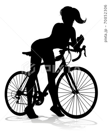 Woman Bike Cyclist Riding Bicycle Silhouetteのイラスト素材