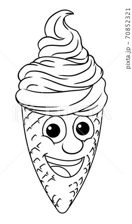 Ice Cream Cone Cartoon Character Mascot 70852321