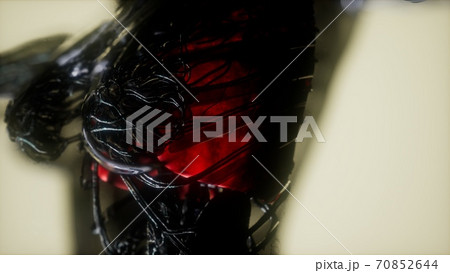 human body scan with glowing lungs and trachea 70852644