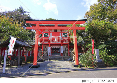 秋の相州春日神社 横浜市戸塚区の写真素材