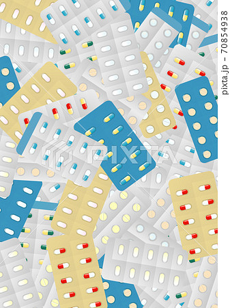 大量の薬のイラストイメージのイラスト素材