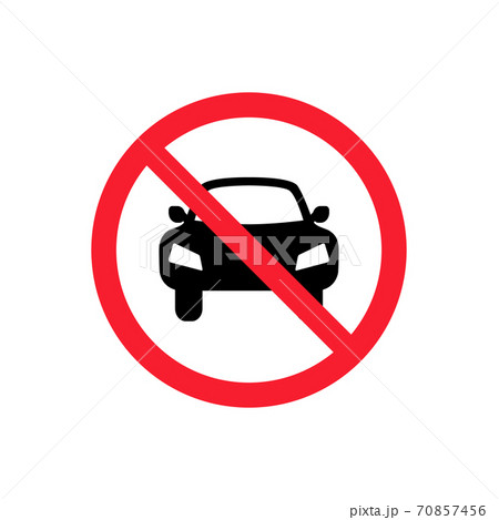 No car or no parking traffic sign. Circle prohibited sign for no car or no parking sign. No car or no parking traffic sign. Circle prohibited sign for no car or no parking sign. 70857456