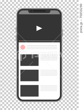 智能手機上顯示的視頻網站（人像） 70858290