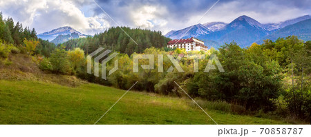 Bansko autumn panorama and mountains, Bulgaria Bansko autumn panorama and mountains, Bulgaria 70858787