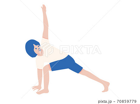 体操　ヨガ　捻りハイランジ　イラスト 70859779