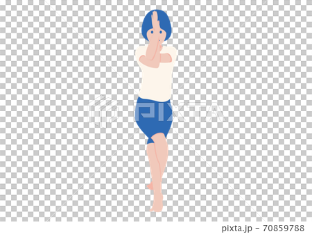 体操 ヨガ 鷲のポーズ イラスト 体操 ヨガ 鷲のポーズ イラスト 70859788