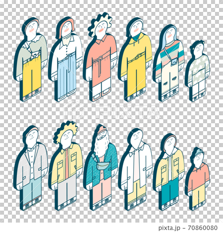 老若男女のイラスト 70860080