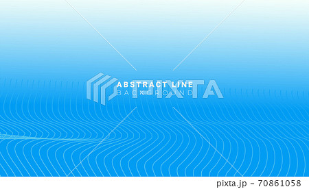Minimal art flowing abstract white wave lines on blue background for design brochure, website, flyer. 70861058