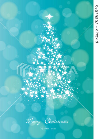 クリスマス　イルミネーションとキラキラツリー　パステルグリーン 70862045