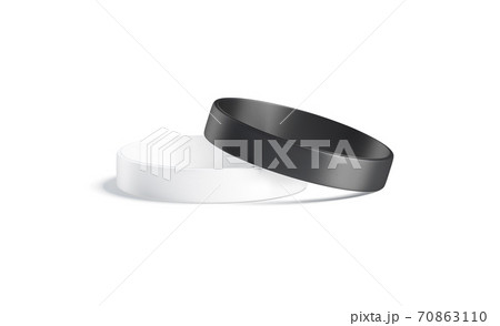 Blank Black And White Two Silicone Wristband のイラスト素材