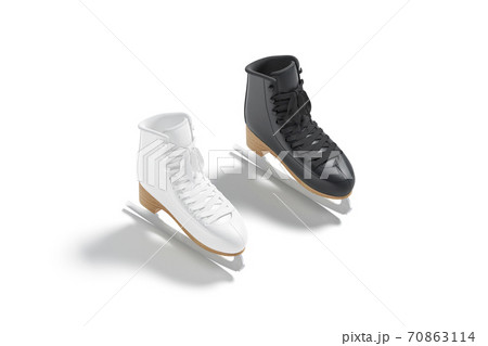 Blank black and white ice skates mockup set, side view 70863114