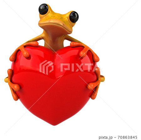 Fun frog- 3D Illustration 70863845