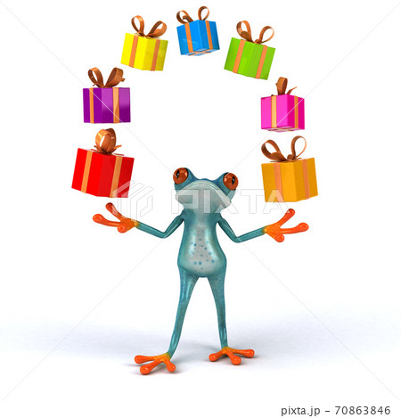 Fun frog - 3D Illustration 70863846