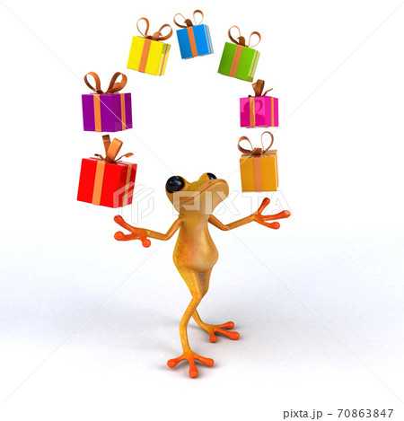 Fun frog - 3D Illustration 70863847