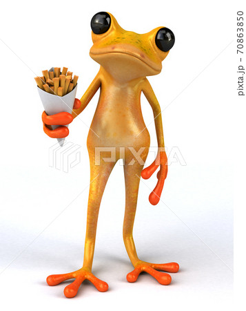 Fun frog- 3D Illustration 70863850