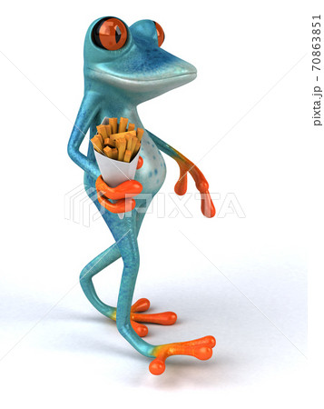 Fun frog- 3D Illustration 70863851