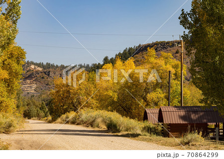 Beautiful sunny landscape around Bryce Zion Campground 70864299