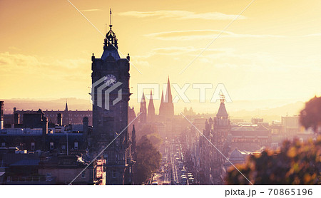 Edinburgh city skyline from Calton Hill., United Kingdom 70865196