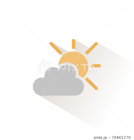Sun and cloud. Isolated color icon. Weather vector illustration Sun and cloud. Isolated color icon. Weather vector illustration 70865270